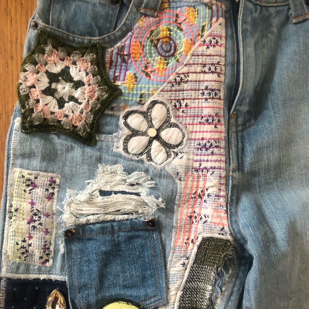 Urban outfitters Embroidered Light Blue Jeans - Picture 2 of 11
